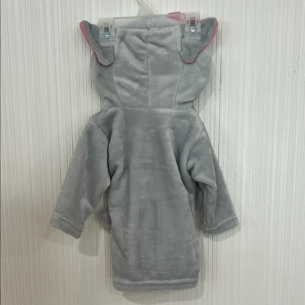 Hudson Baby Gray and Pink Animal Robe Pajamas